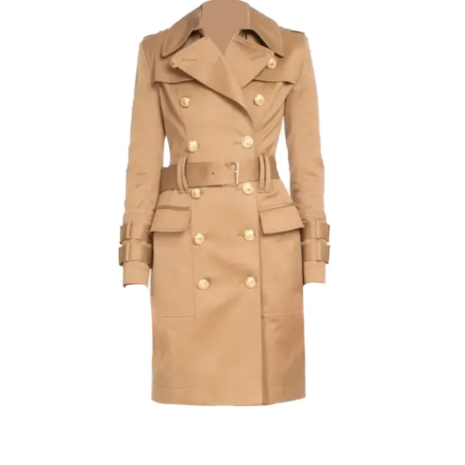 Beige Tan Camel Belted Trench Coat